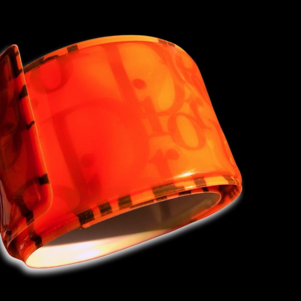 Christian Dior Vintage 2000’s Iridescent Hologram Trotter Monogram Logo Bracelet